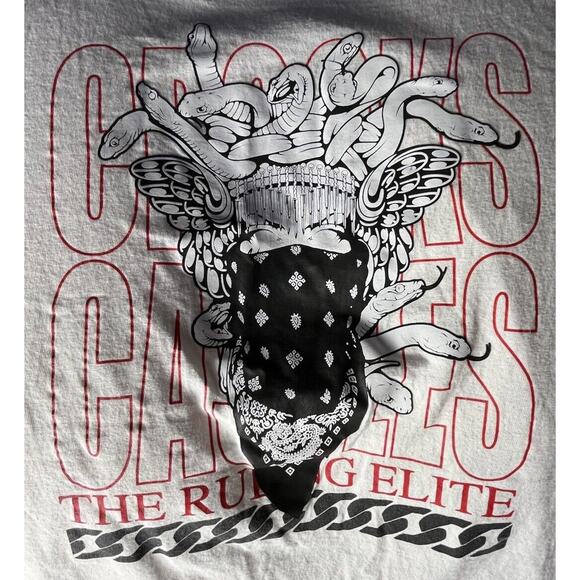 Crooks Castles Shirt Mens Large White Medusa Band Tee The Ruling Elite - Picture 3 of 5